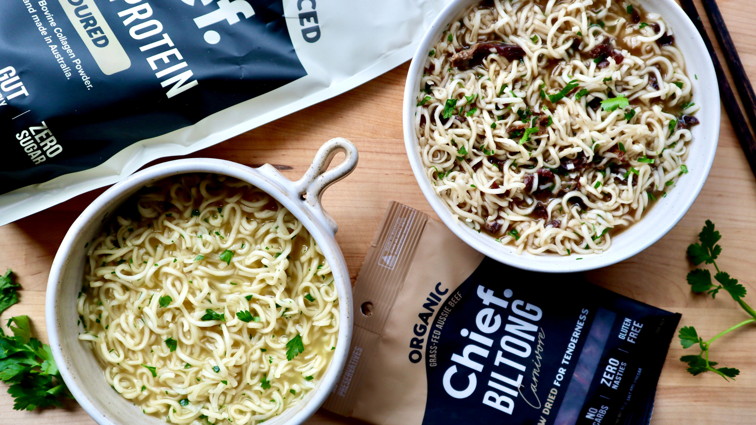 Healthy 2-Minute Chicken & Beef Noodles