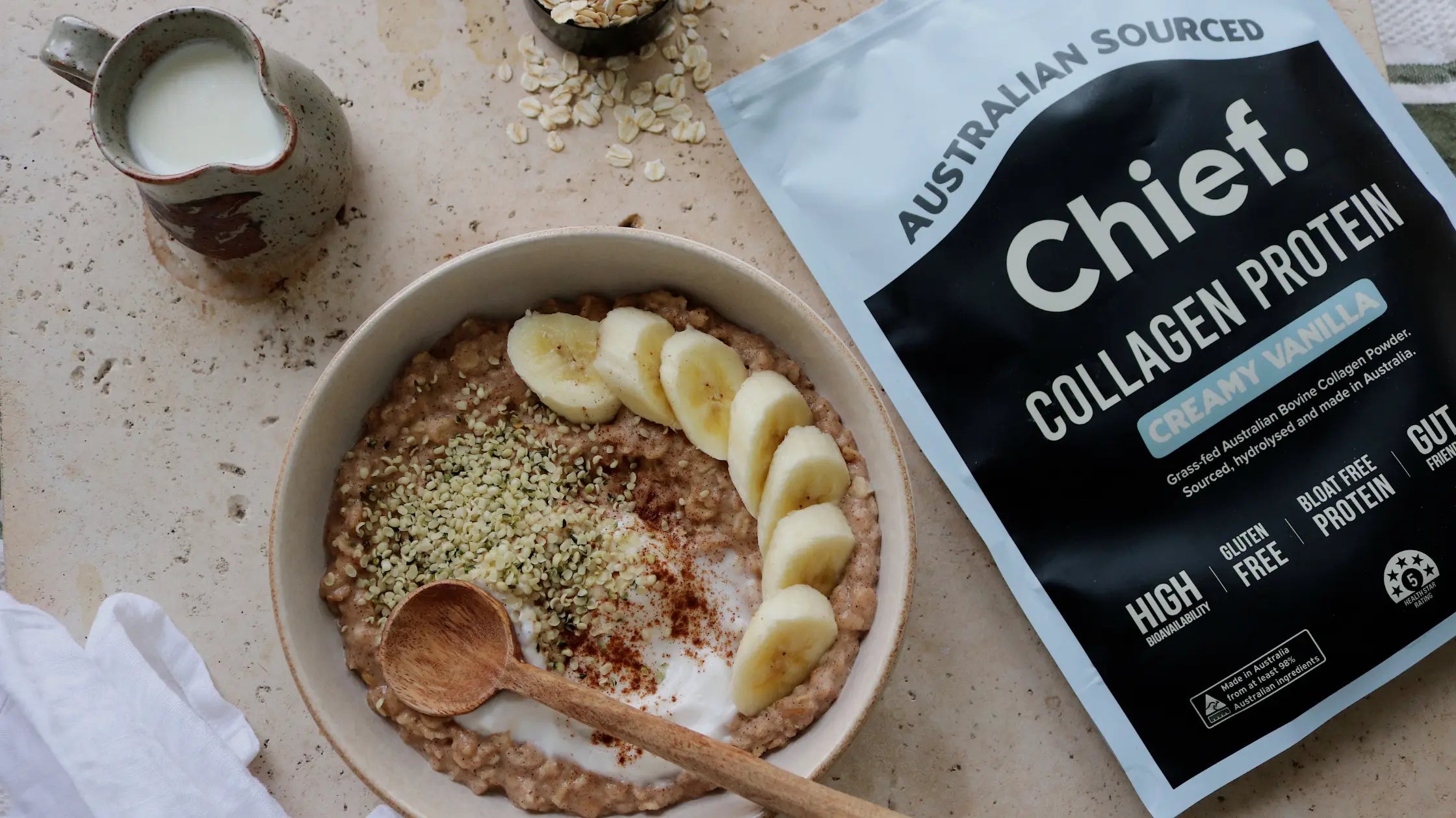 Creamy Cinnamon + Collagen Porridge - Chief Nutrition