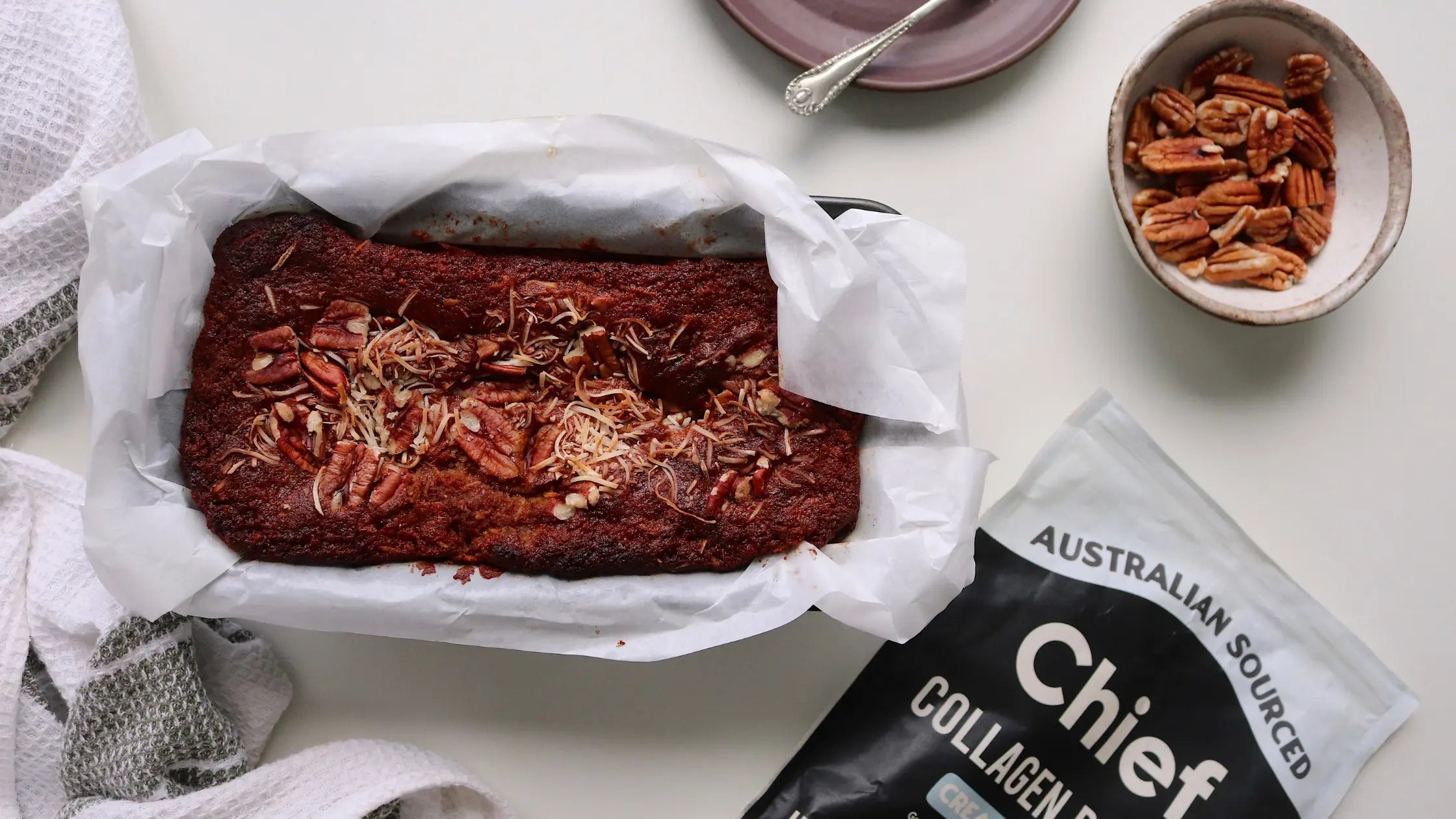 Gluten Free Collagen + Pecan Banana Bread - Chief Nutrition