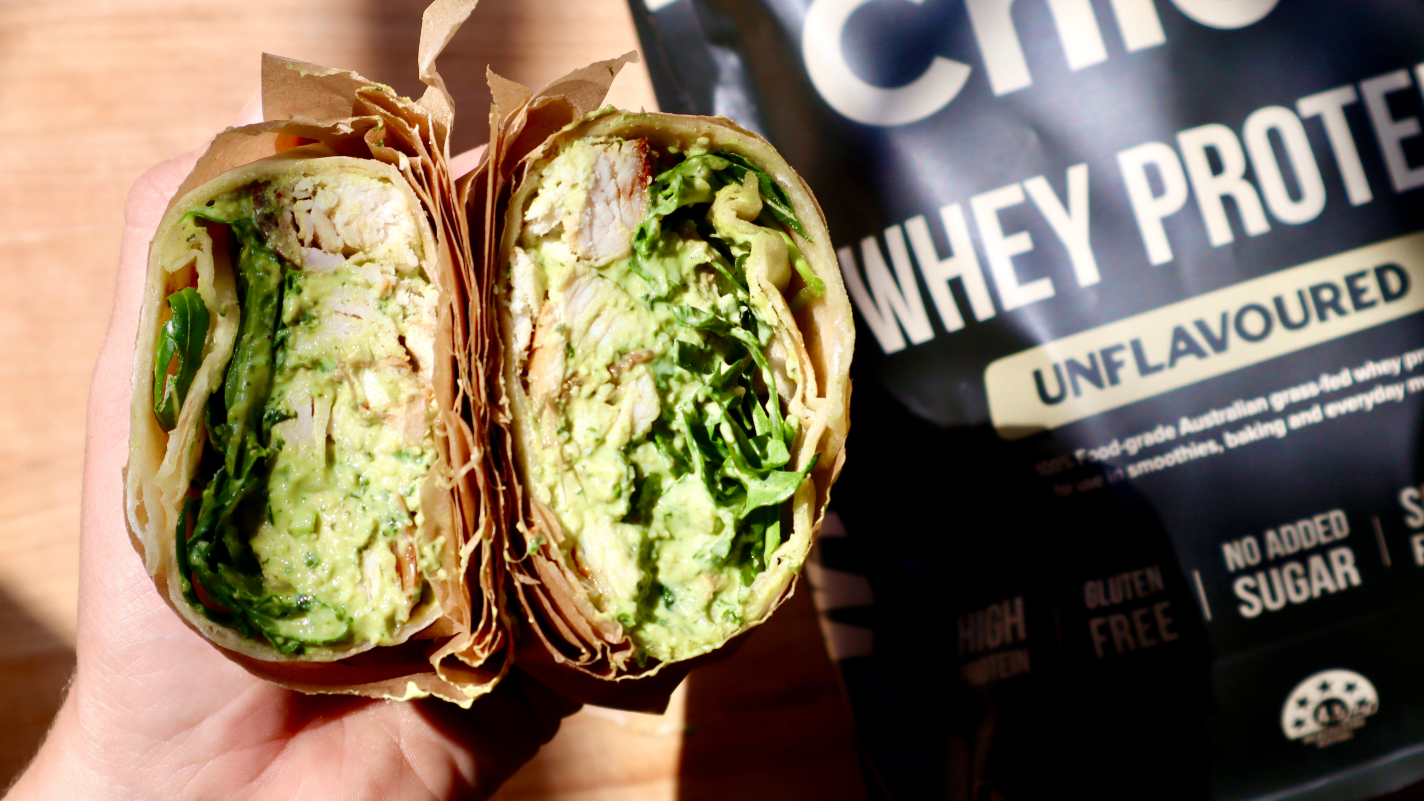High Protein Pesto Chicken Wraps
