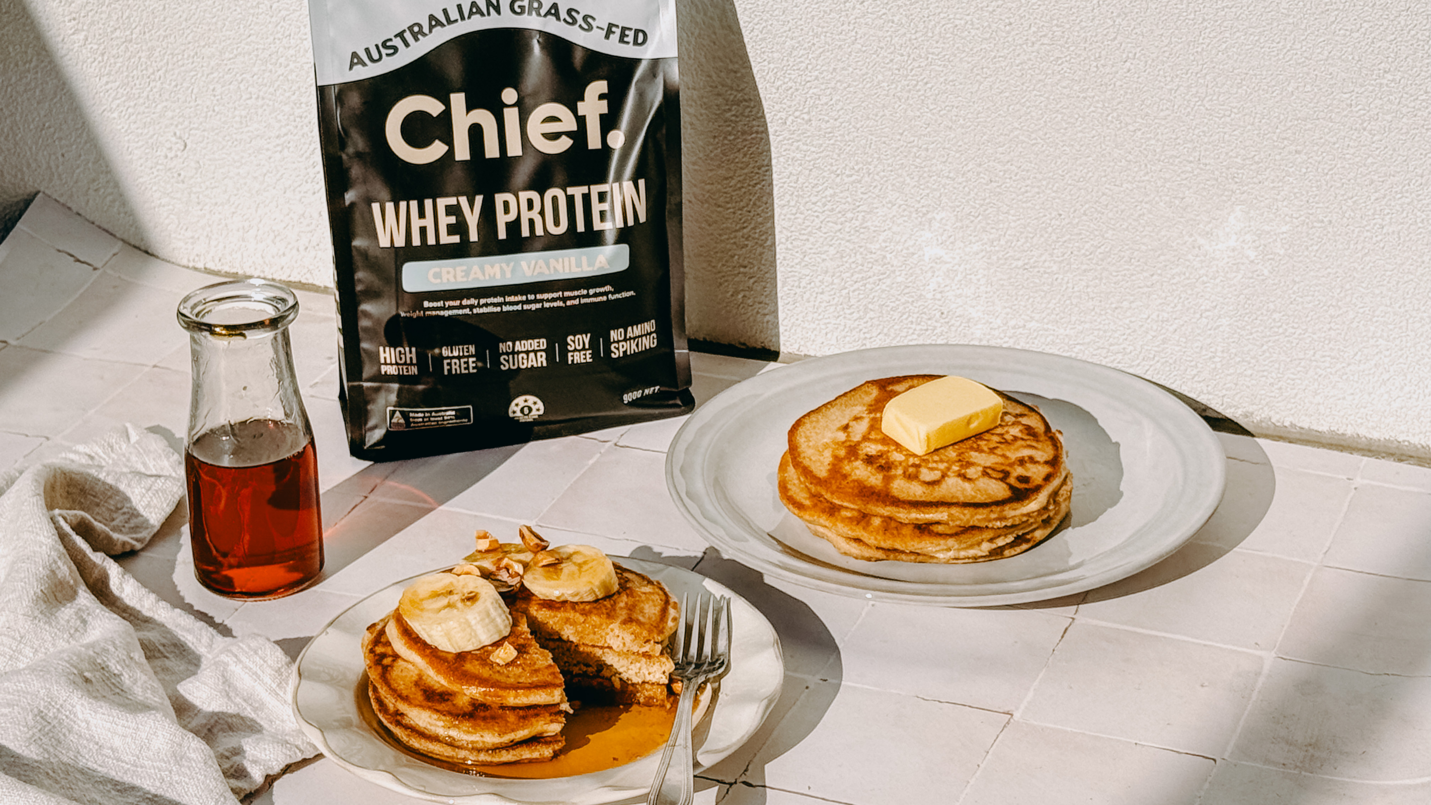 Fluffy Whey Protein Pancakes