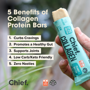 Collagen Protein Bar - Peanut Butter (12 bars) Chief Nutrition