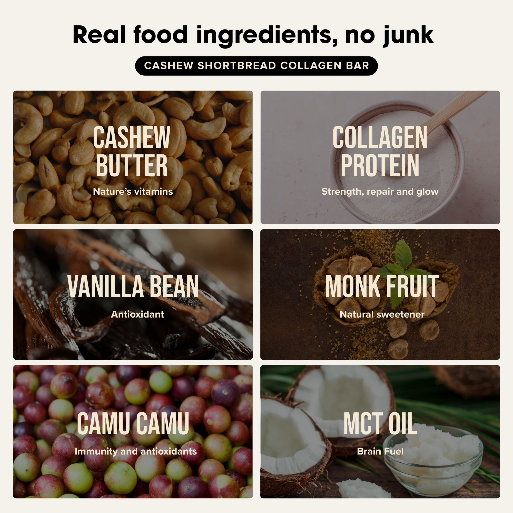 Collagen Protein Bar - Cashew Shortbread (12 bars)