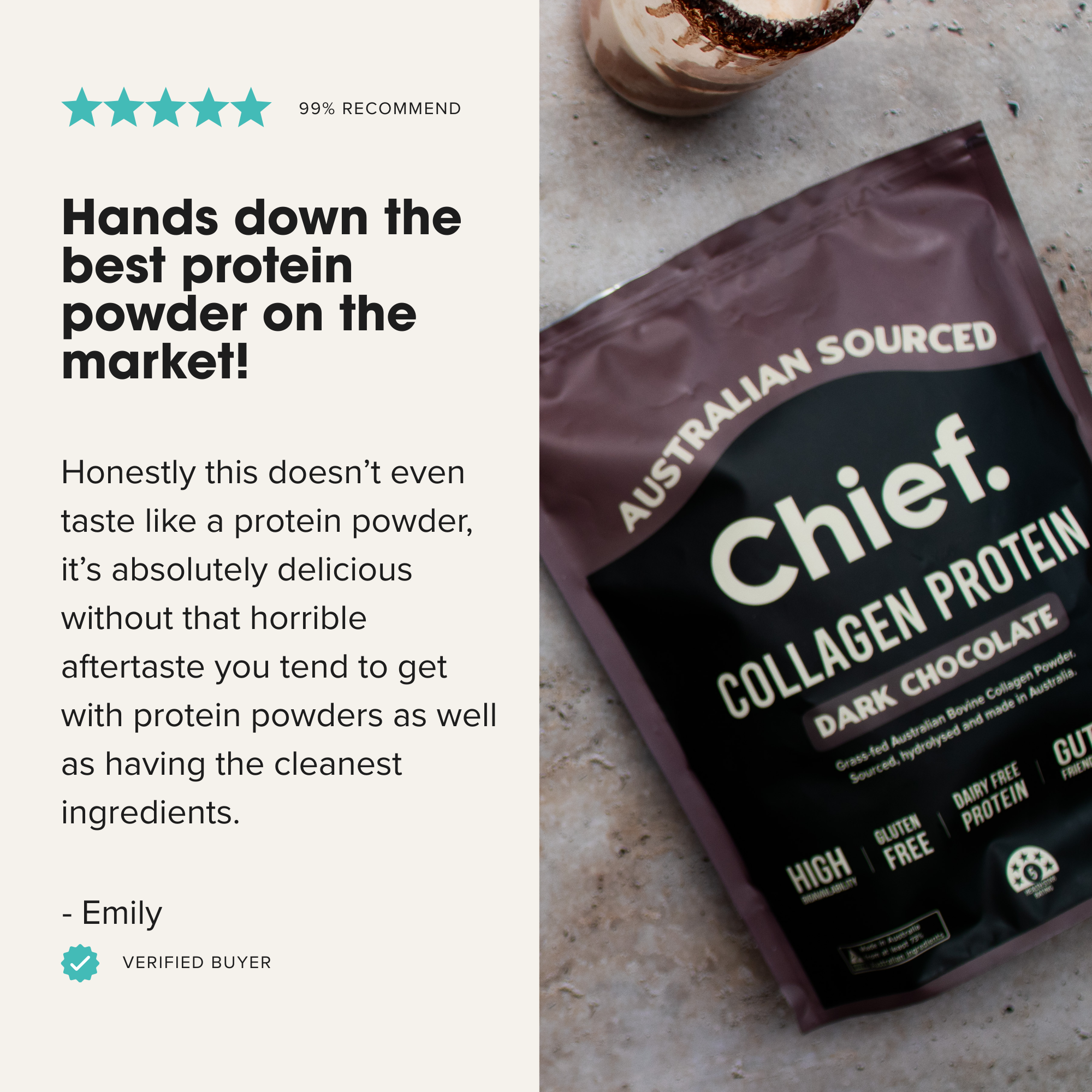 Collagen Protein Powder - Dark Chocolate (30 serves)