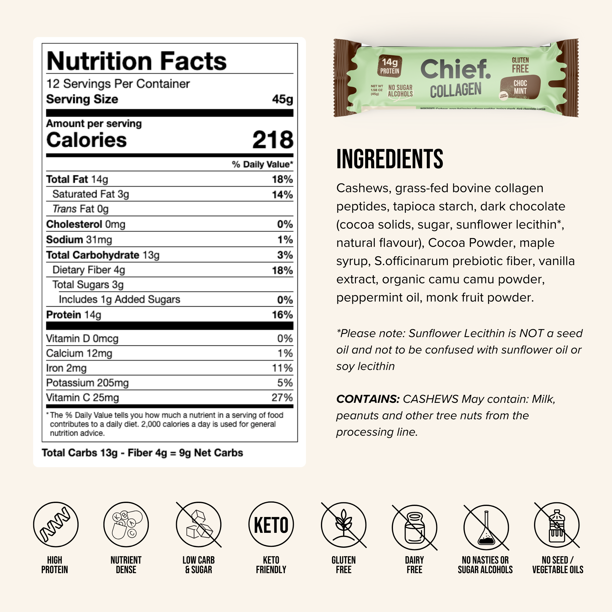 Collagen Protein Bar - Choc Mint (12 bars)