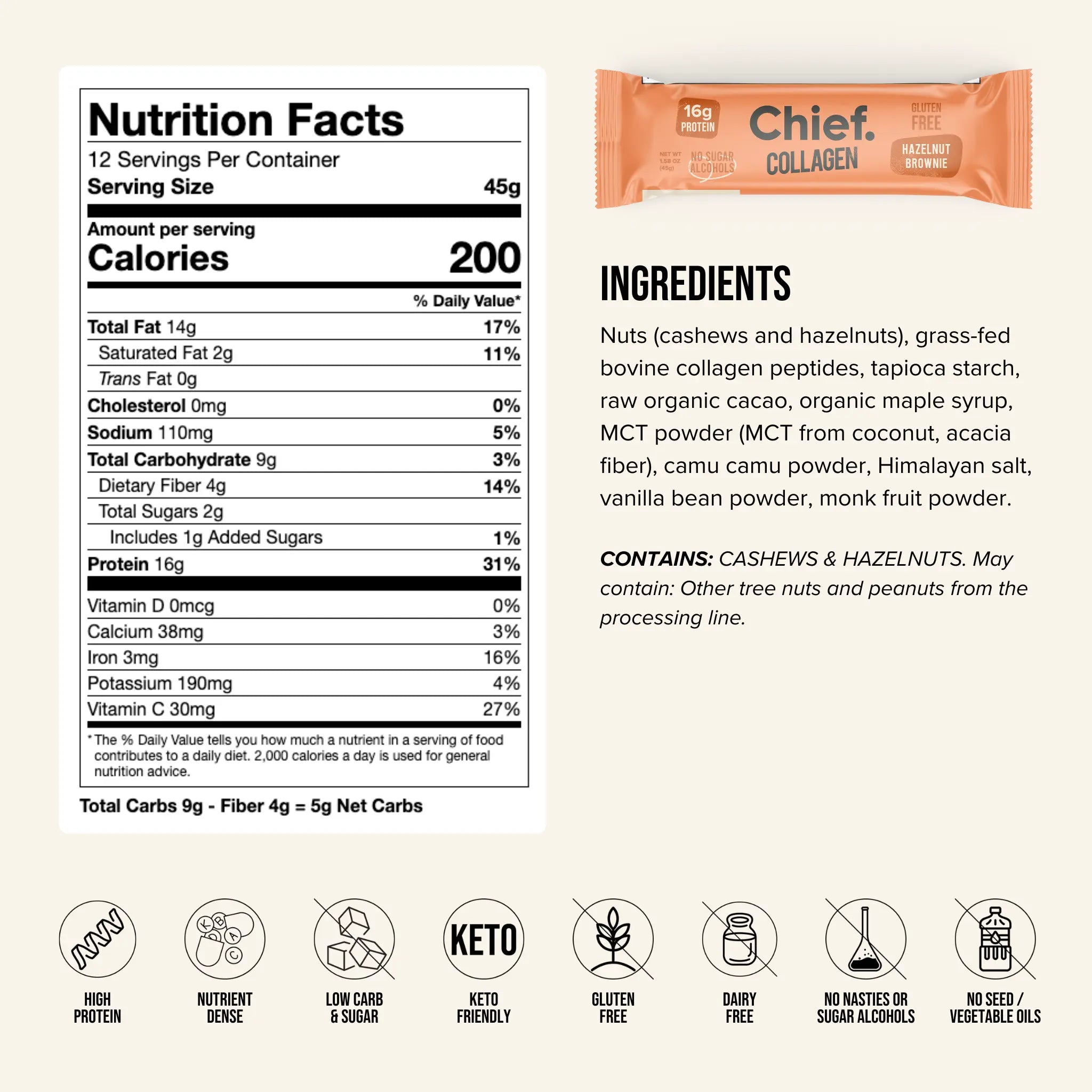 Collagen Protein Bar - Mixed Box (12 bars) Collagen Bar Chief Nutrition