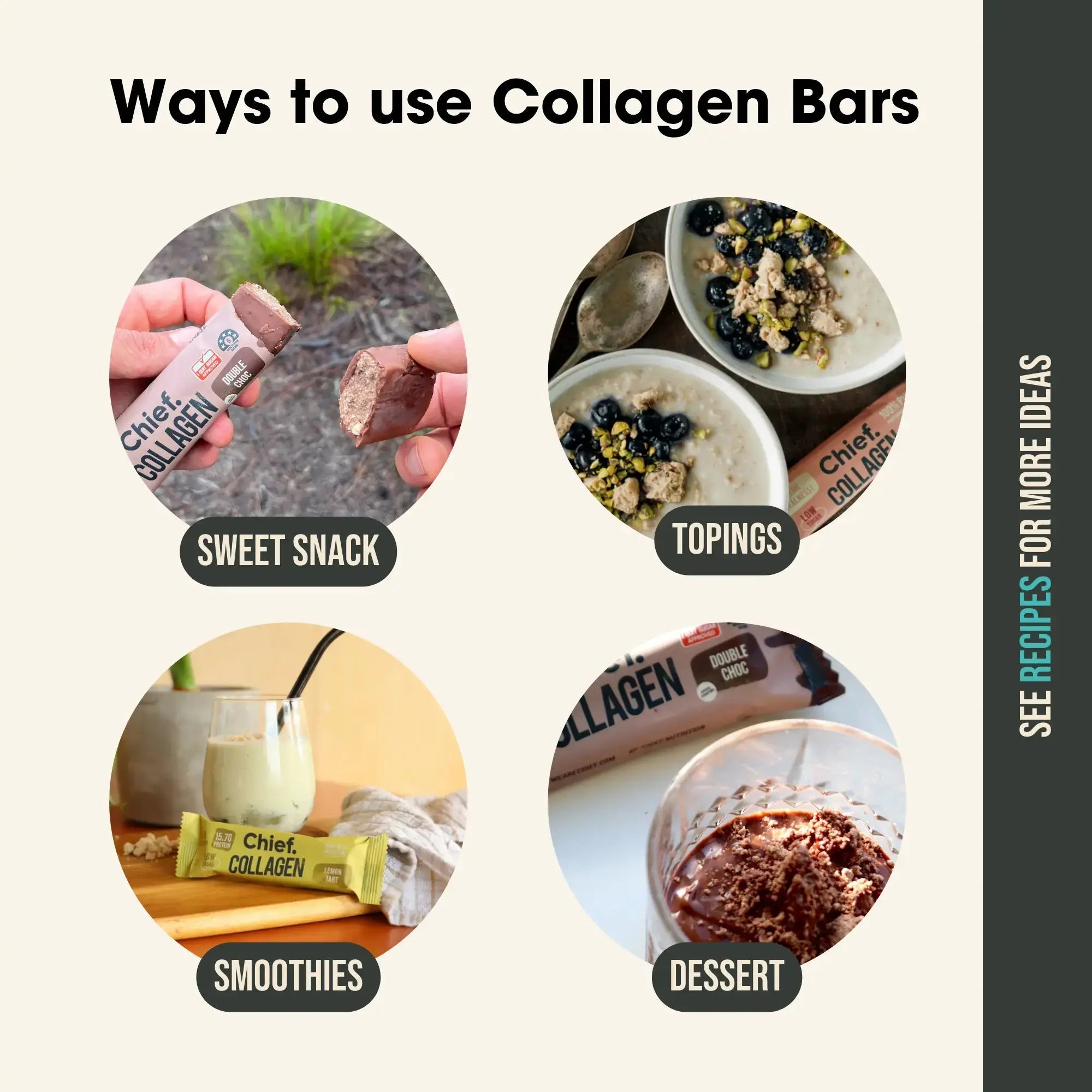 Collagen Protein Bar - Peanut Butter (12 bars) Collagen Bar Chief Nutrition