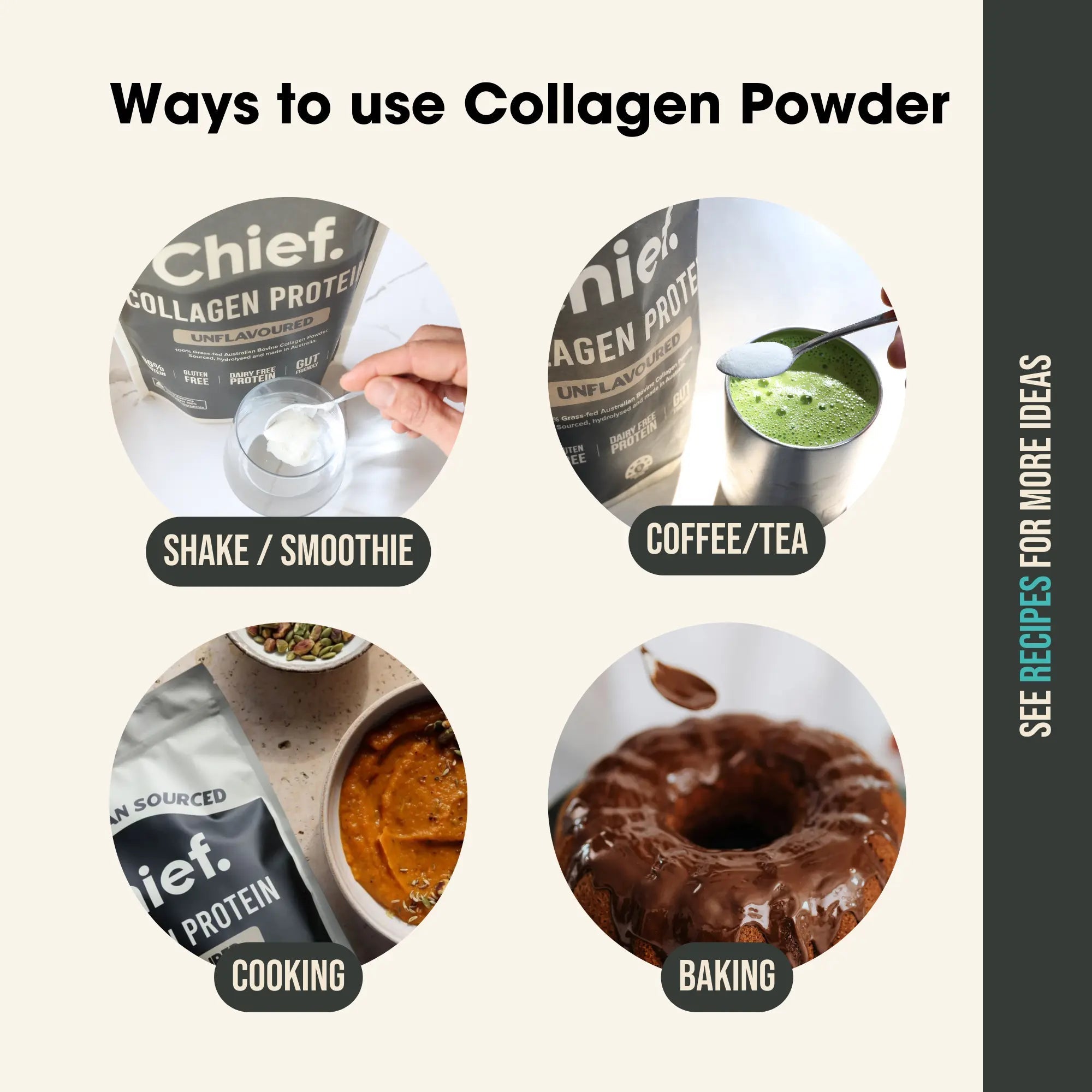Collagen Protein Powder - Unflavored (30 serves) Supplements Chief Nutrition   