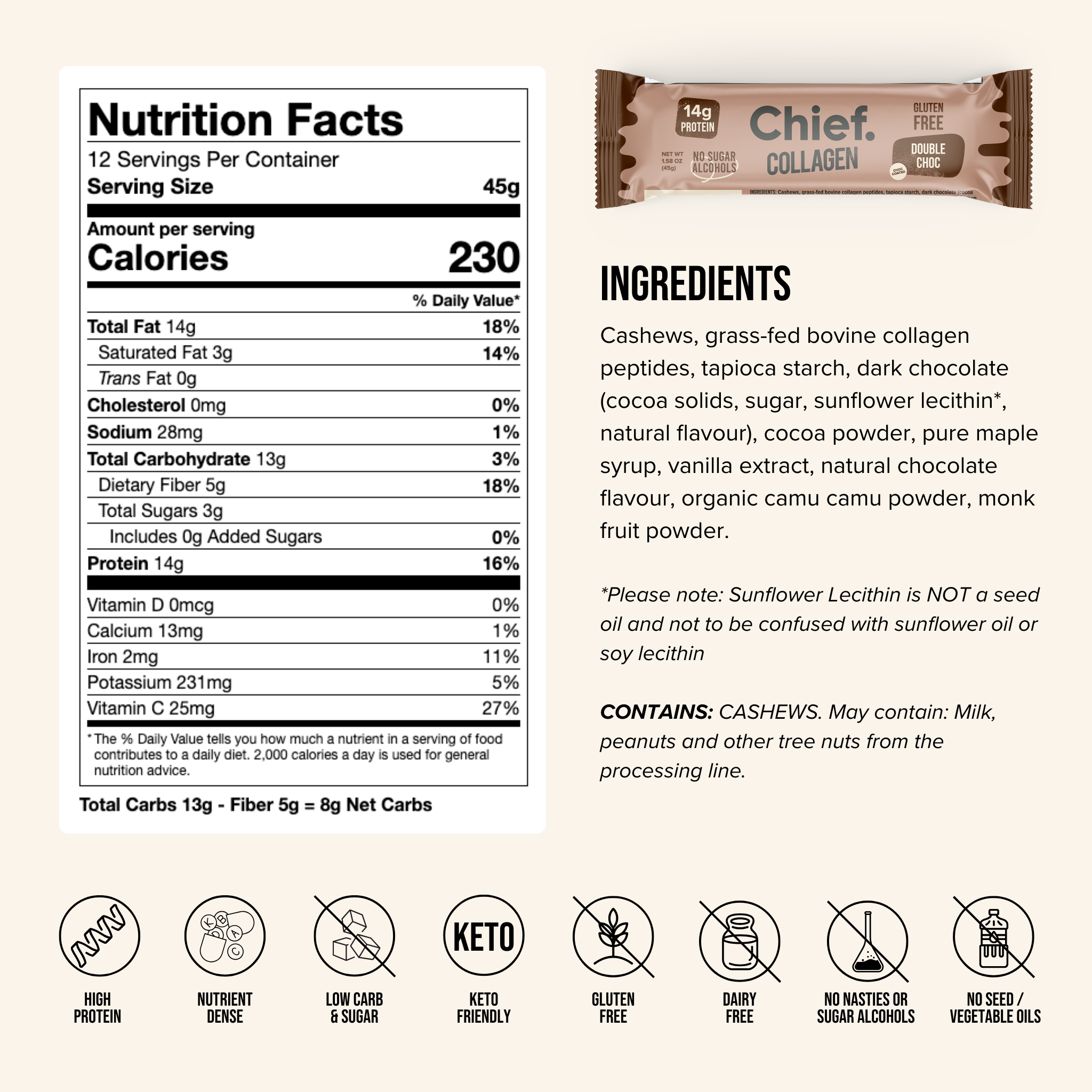 Collagen Protein Bar - Double Choc