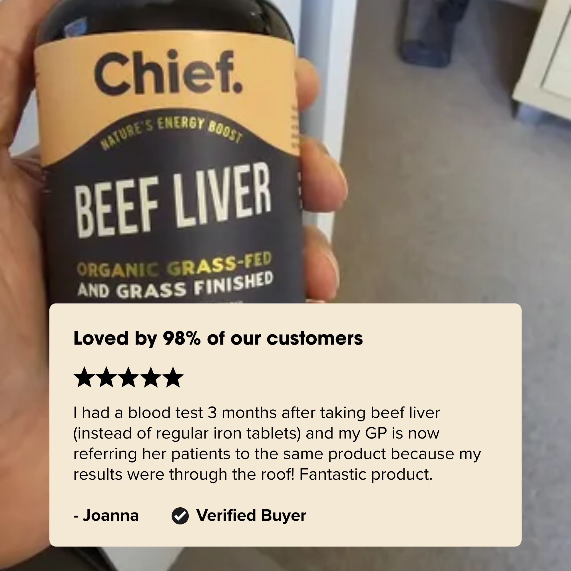Organic Beef Liver Supplement (120 Capsules)