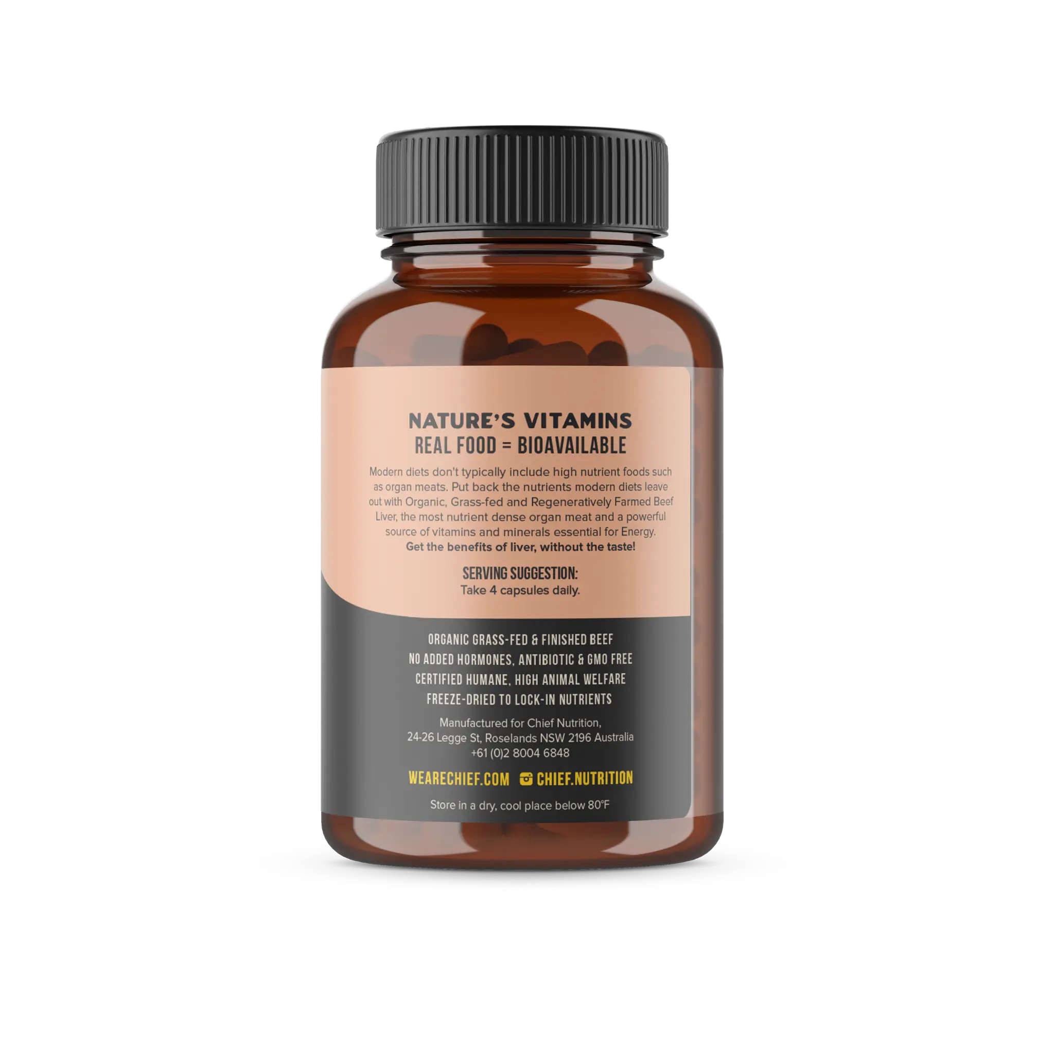 Organic Beef Liver Supplement (120 Capsules)