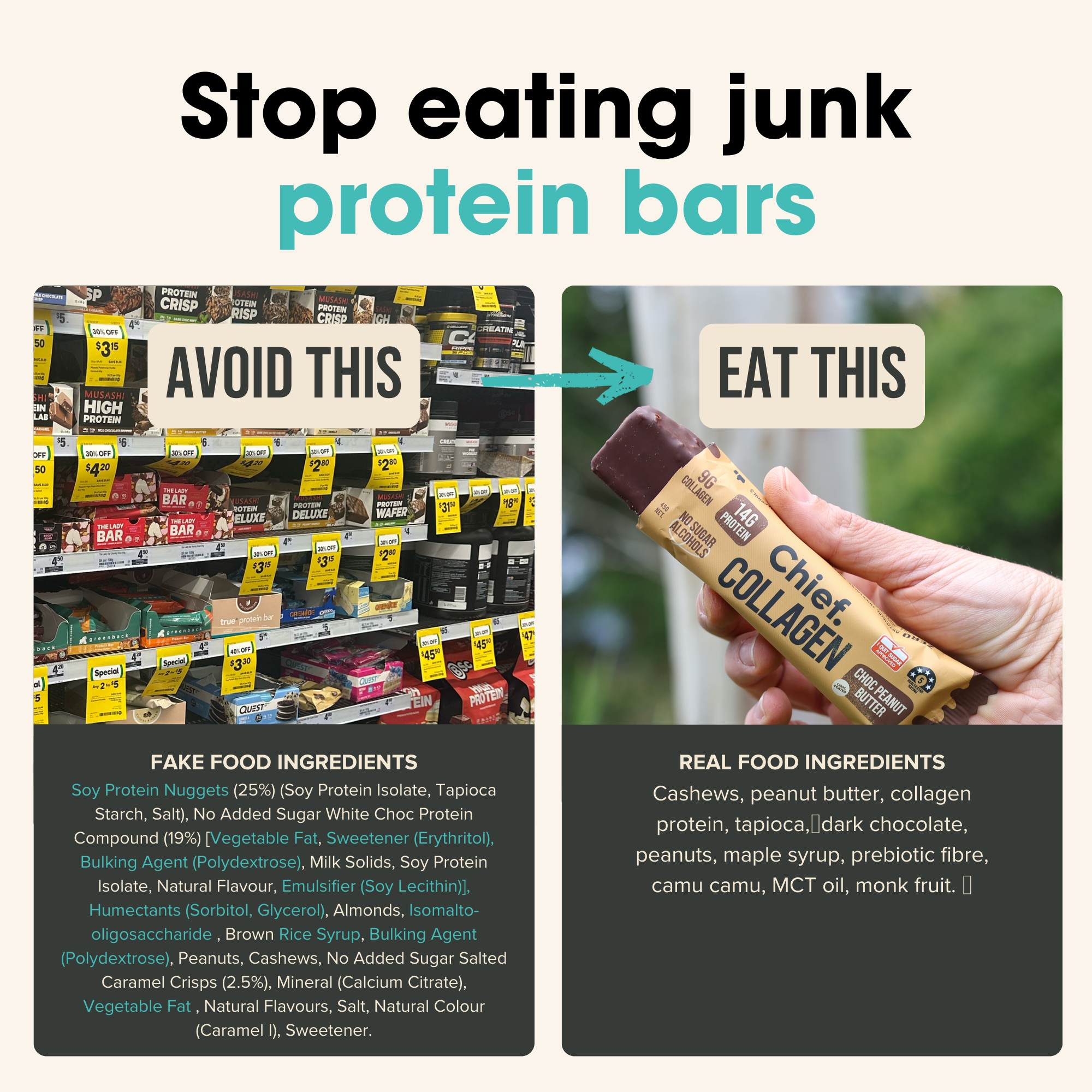 Collagen Protein Bar - Choc Peanut Butter (12 bars)
